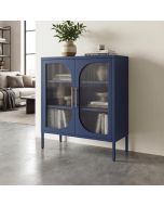 Luka aparelho metálico de 2 portas, azul, preto e vidro fosco 80cm