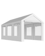 Tenda para garagem 600x295x295 cm aço galvanizado, pe color blanco Outsunny