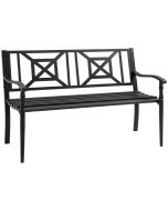 Banco de jardim 128x62,5x81,5cm aço Outsunny