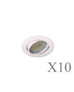 Pack 10 foco embutido basculante basic redondo branco wonderlamp 1xgu10