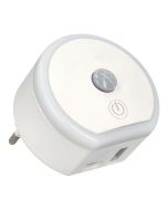 Luz nocturna LED warm light 3000k, porta usb e tipo c 12w 2.4a