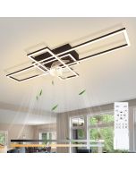 Nettlife ventilador de teto com luz LED integrado preto 42x94