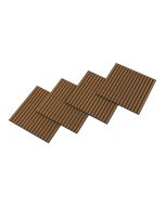 Conjunto de 4 painéis acústicos 3d vang lâminas lineares 1,44 m² teca