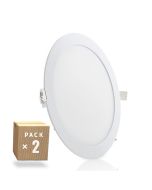 Pacote de 2 painéis LED 20w 2000lm 4200ºk circular 40.000h