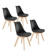 4 cadeiras de sala de jantar, acolchoado, ergonómicas e estables, preto