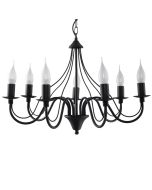 Candelabro menorá 7 preto aço 60x80x60cm