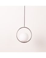 Luminária pendente de teto nórdica, alumínio cromado, cúpula esférica