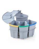 Caixote do lixo embutido giratório kollby plástico 3x 6 l + 1x 12 l cinza