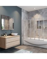 Aica biombo dobrável para banheiro,vidro 4mm,cinza fosco,120x140cm