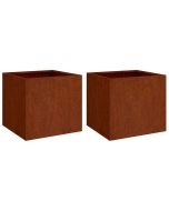Vasos/floreiras 2 pcs 32x30x29 cm aço corten