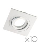 Pack 10 foco embutido regulável classic quadrado branco wonderlamp 1xgu10