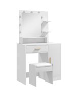 Toucador de maquilhagem 80x40x140 cm color blanco Homcom, casa - quarto