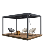 Pérgola bioclimática autoportante em alumínio cinza piana 4x3m