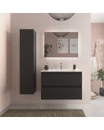 Móvel de banheiro bequia 80 cm preto| lavatório em porcelana
