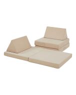 Sofá de brincar norhulta de 5 peças 120x66x46 cm cordão bege [en.casa]