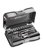 Coffret de soquetes 1/4' 6 pans métricos facom 37 peças - r.161-6p6hxpb