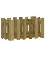 Vaso de jardim c/ design de cerca 60x30x30 cm pinho impregnado