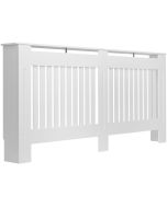 Cubierta para radiador de lamas, mdf, 172,3 x 19 x 82 cm, branco
