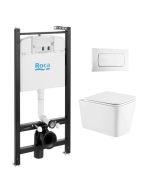 Pack cisterna roca active e botão branco brilhante com sanita trend da kp