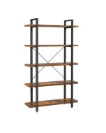 Estante de armazenamento estilo industrial de 5 níveis, montagem fácil para