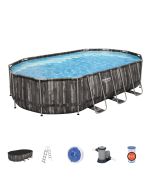 Conjunto de piscina desmontável tubular Bestway® power steel­™ oval de