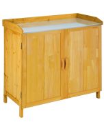 Armário de jardín e tablero de mesa madeira de pino 98x48x95 cm castanho