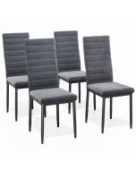 Cadeiras de veludo cinzento escuro - conjunto de 4 - 96 cm