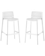 Conjunto de 2 cadeiras altas empilháveis de plástico <<néora>> - branco
