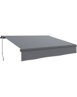 Toldo manual retrátil 295x200 cm alumínio, metal e poliéster color gris