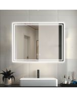 Espelho de casa de banho LED 80×60cm＋bluetooth＋anti-embaciamento