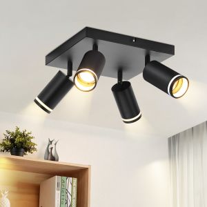 Nettlife luminária de teto negro gu10 25x25