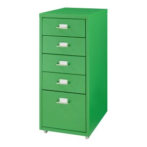 Armário de gavetas móvel kökar com 5 gavetas 69x28x41 cm verde-maçã