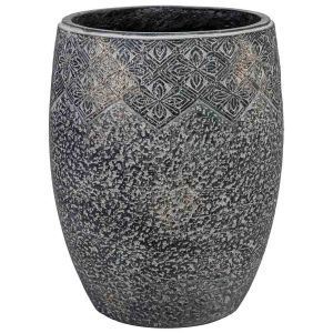 Vaso de fibra de vidro cinza 32x32x39,5h cm