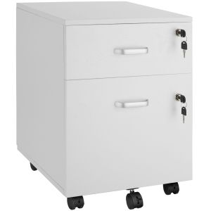Gaveteiro com rodas e 2 gavetas com cierre, 40 x 46 x 54,5 cm, branco