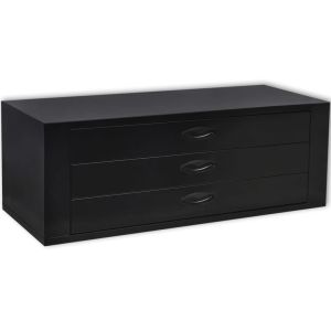 vidaXL cajón de herramientas de metal con 3 cajones negro
