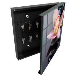 Caixa de chaves de parede decorativa 30x30x5, abertura à direita tulup