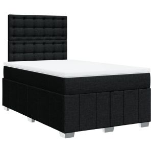 vidaXL cama box spring con colchón tela negro 120x190 cm