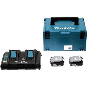 Makita 18v li-ion energy pack + 2 baterias 18v 4.0ah + 1 carregador duplo c