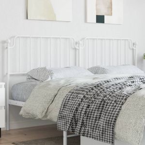 Cabeceira de cama 200 cm metal branco ptob6555