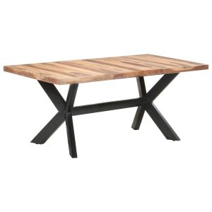 Mesa de jantar 180x90x75 cm madeira maciça c/ acabamento a mel wf701937