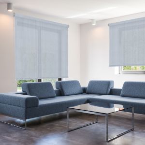 Estore de rolo screen royal  abertura 8%  beje e azul 90 x 250cm