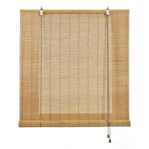 Estores de bambu, estore de rolo bambu natural marrom claro 90 x 250cm