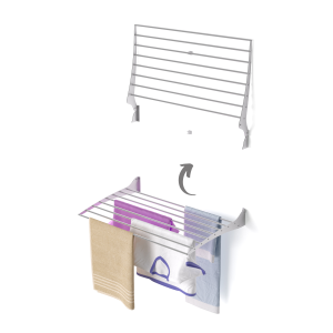 Varal de parede para exterior 82 cm, foxydry fold cinzento