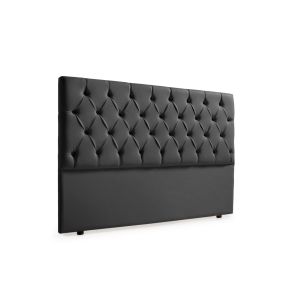 Cabeceira estofada capri pele sintética 220x120x12 cm - preto - moonia
