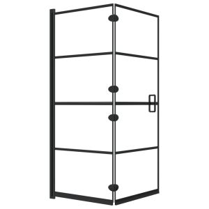 vidaXL divisória de chuveiro dobrável esg preta 120x140 cm