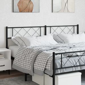 Cabeceira de cama 193 cm metal preto ptob2126