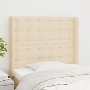 Cabeceira de cama c/ abas tecido 83x16x118/128 cm creme ergft7753