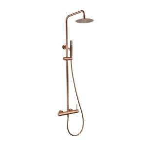 Coluna de duche extensível, monocomando, ouro rosa escovado