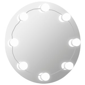 vidaXL espejo de pared con luces LED redondo de vidrio
