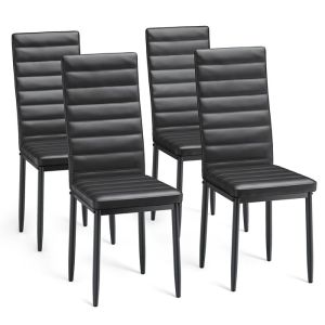 Cadeira de sala de jantar escandinava - preto - conjunto de 4